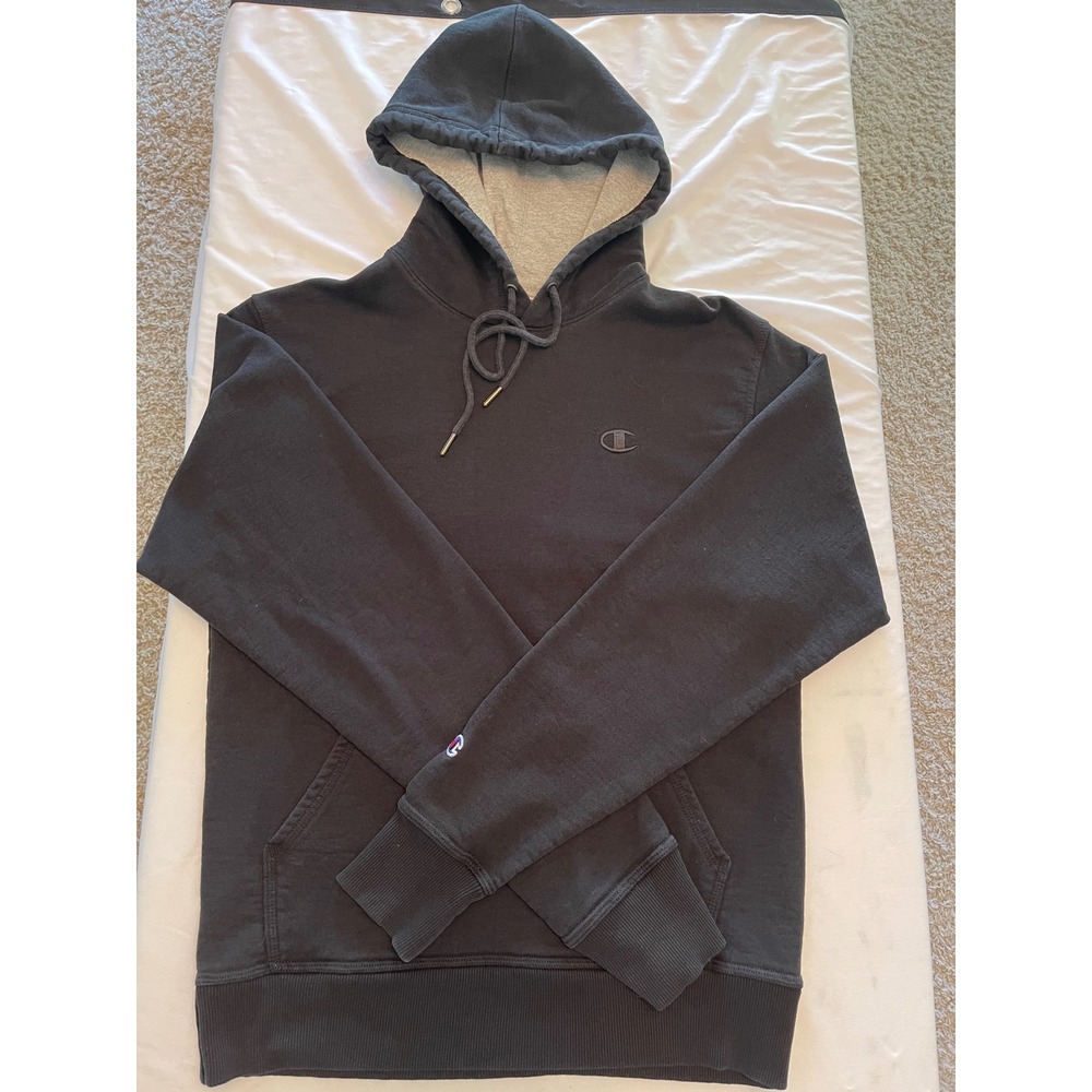 Champion Authentic Athleticwear Hoodie Black Hood Mens Small Pullover